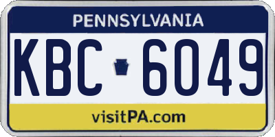 PA license plate KBC6049