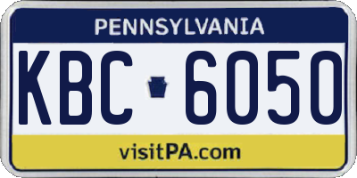 PA license plate KBC6050
