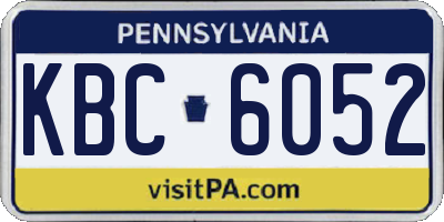 PA license plate KBC6052