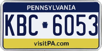 PA license plate KBC6053