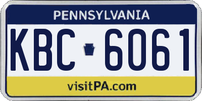 PA license plate KBC6061