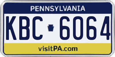 PA license plate KBC6064