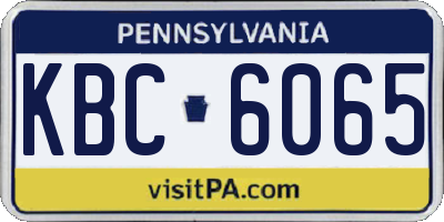 PA license plate KBC6065