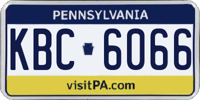 PA license plate KBC6066