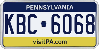 PA license plate KBC6068