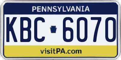 PA license plate KBC6070