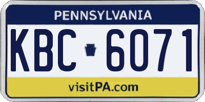 PA license plate KBC6071