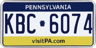 PA license plate KBC6074