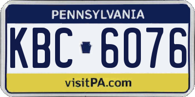 PA license plate KBC6076