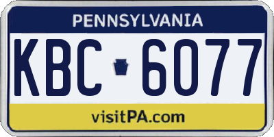 PA license plate KBC6077