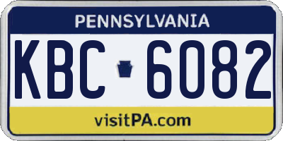 PA license plate KBC6082