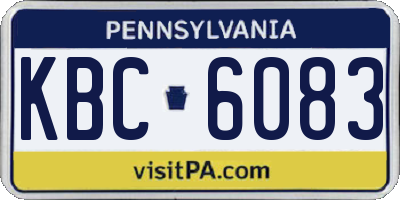 PA license plate KBC6083