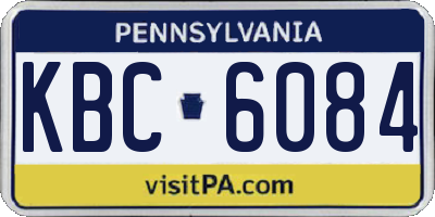 PA license plate KBC6084