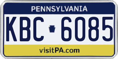 PA license plate KBC6085