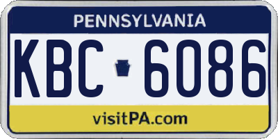PA license plate KBC6086