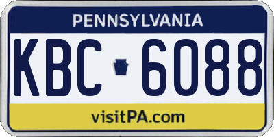 PA license plate KBC6088