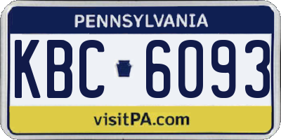 PA license plate KBC6093