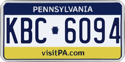 PA license plate KBC6094