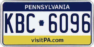 PA license plate KBC6096