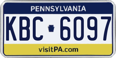 PA license plate KBC6097