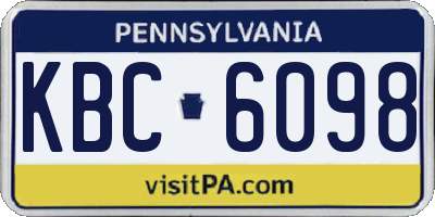 PA license plate KBC6098