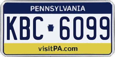 PA license plate KBC6099