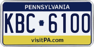 PA license plate KBC6100