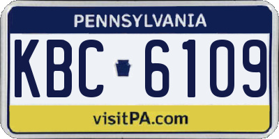 PA license plate KBC6109