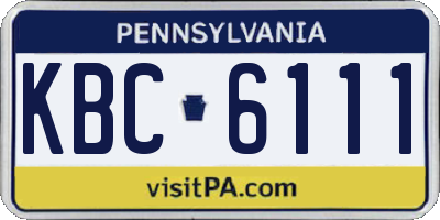 PA license plate KBC6111