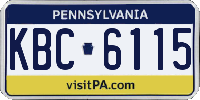 PA license plate KBC6115