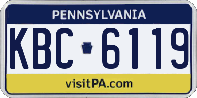 PA license plate KBC6119