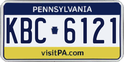 PA license plate KBC6121