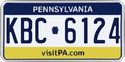 PA license plate KBC6124