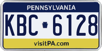 PA license plate KBC6128