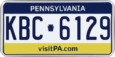 PA license plate KBC6129