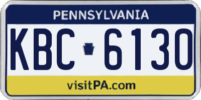 PA license plate KBC6130