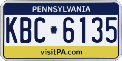 PA license plate KBC6135