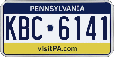 PA license plate KBC6141