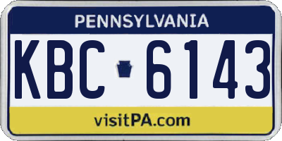 PA license plate KBC6143
