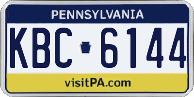 PA license plate KBC6144