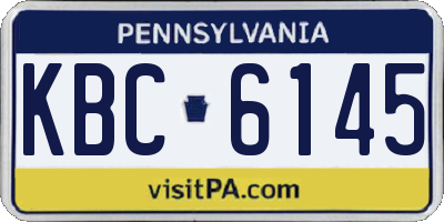 PA license plate KBC6145