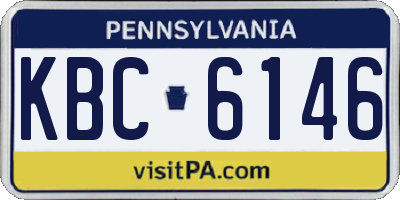 PA license plate KBC6146