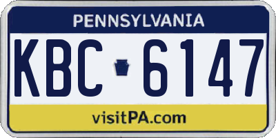 PA license plate KBC6147