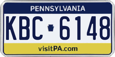 PA license plate KBC6148
