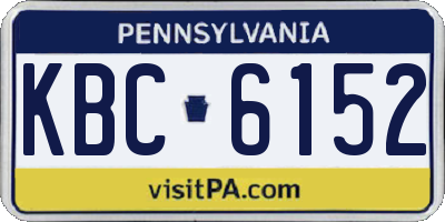PA license plate KBC6152