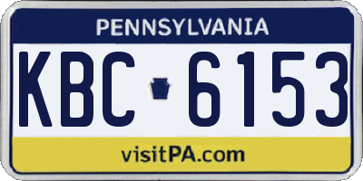 PA license plate KBC6153