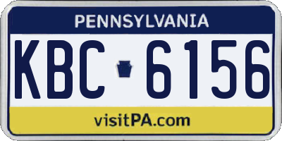 PA license plate KBC6156