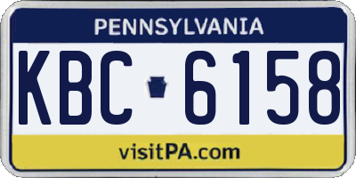 PA license plate KBC6158