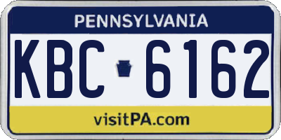 PA license plate KBC6162
