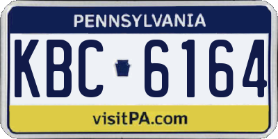 PA license plate KBC6164